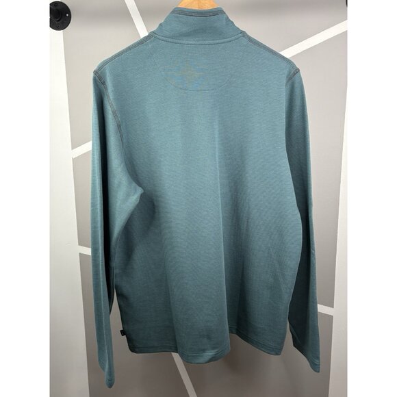 NWT LL Bean Bold Coast Pullover Men’s Large Regular Storm Teal Snap 523182 - Picture 2 of 12